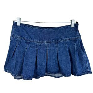 American Eagle High-Rise Pleated Denim Mini SKORT